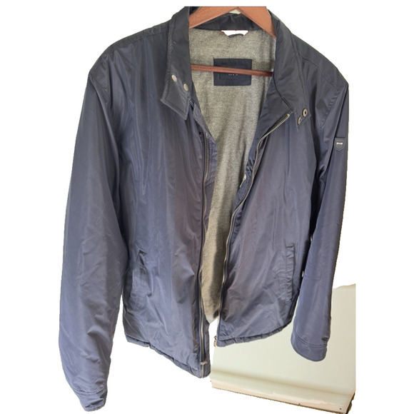 $395 Eden Park Paris Men’s Zip Through Bomber Coat Jacket Navy Quiet Luxury - Picture 7 of 15